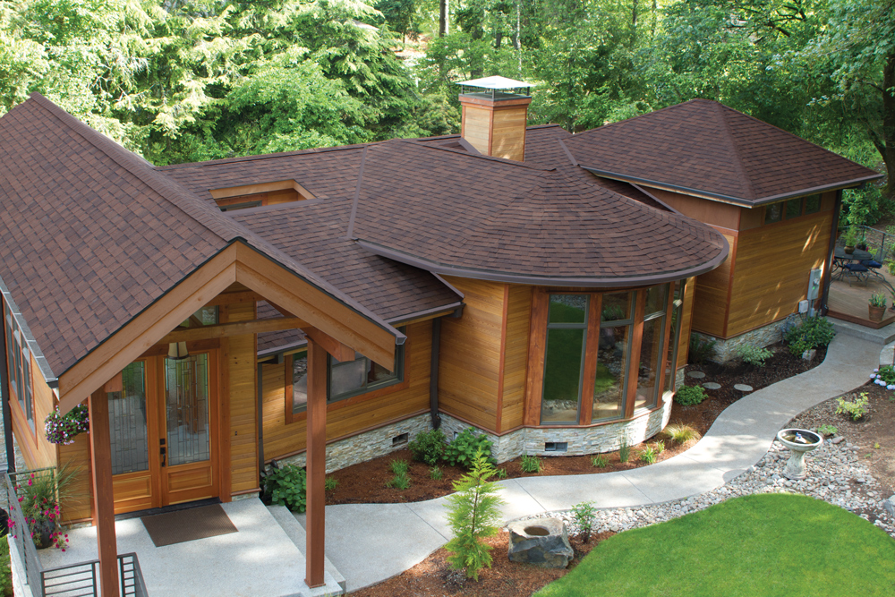 Malarkey Highlander shingle in Antique Brown installed on a Pacific Northwest home